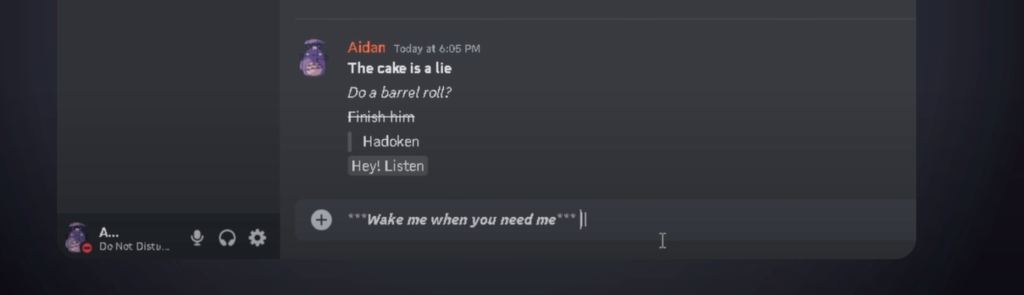 A screenshot of Discord demonstrating a combination of text formatting